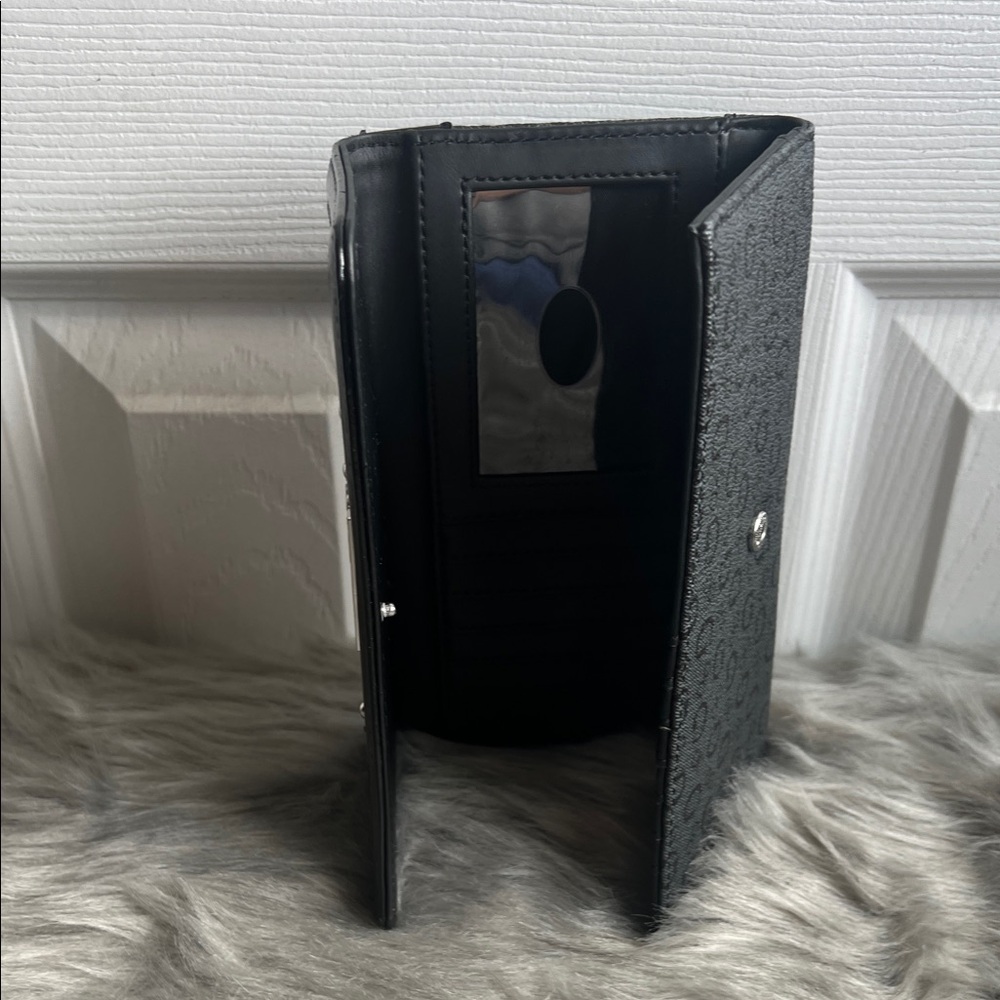 GUESS Charcoal and Black Patterned Wallet - Picture 6 of 10